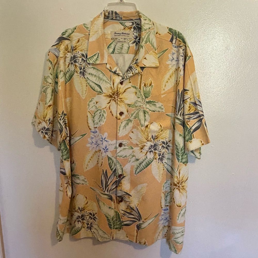 Tommy Bahama Heritage Tortola Silk Hawaiian Shirt Tropical‎ Print Original Fit